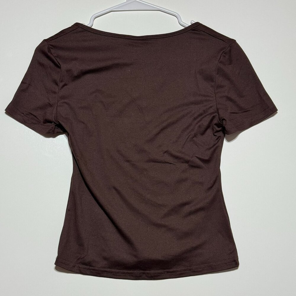 Misifi square-neck, short-sleeve top Size S - Picture 2 of 6